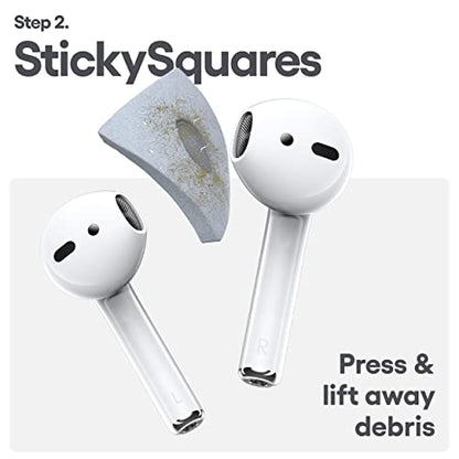 KeyBudz Air Care AirPods Cleaning Kit Accessories Set - Safely Sanitize, Clean and Maintain Your AirPods, AirPods Pro and Other Earphones - Includes Sticky Squares Putty Gunk Remover (AirCare 1.0)