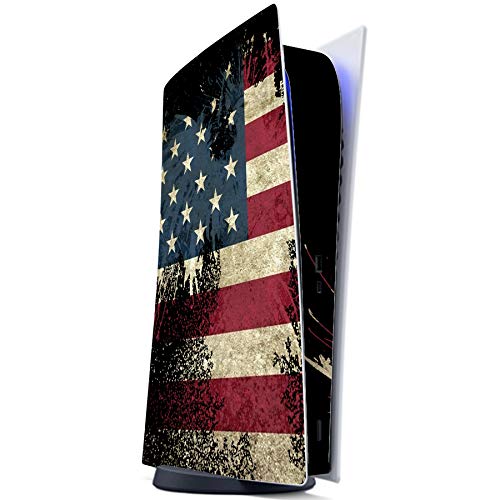 PlayVital US Flag The Stars & Stripes Full Set Skin Decal for ps5 Console Digital Edition, Sticker Vinyl Decal for ps5 Controller & Charging Station & Headset & Media Remote - color: US Flag The Stars & Stripes