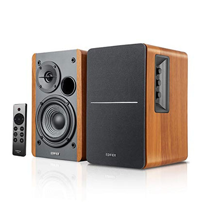 Edifier R1280DBs Active Bluetooth Bookshelf Speakers - Optical Input - 2.0 Wireless Studio Monitor Speaker - 42W RMS with Subwoofer Line Out - Wood Grain - color: wood
