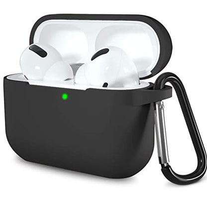 Lerobo for AirPods Pro 2 Case with Keychain, Black | Silicone Protective Cover Compatible with Apple AirPod Pro 2nd/1st Case for Women Men, Scratchproof, Shockproof, Dustproof - color: Black