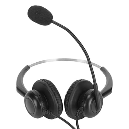 Professional Wired Business Headset Office Headset Telephone with Noise Canceling Microphone Clear Calls Hearing Adjustable Headband for Call Center Business Work (Single 3.5mm Interface) - size: Single 3.5mm Interface