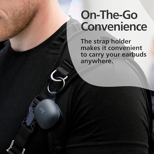 JVC Gumy Premium True Wireless Earbuds Noise Cancelling, Bluetooth 5.4 Headphones 26H Battery, ANC Ambient Mode, Gaming Low Latency, USB-C Case - color: Black