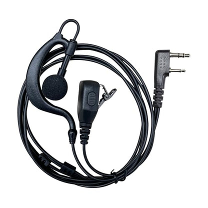 SHON Walkie Talkie Earpiece with Mic, 2PIN Ear-Hook Sponge Ear Cushions Two-Way Radios Compatible with Kenwood Baofeng and Retevis Radios,Ldeal for Police Law Enforcement Restaurant (1set Black) - size: new/1set