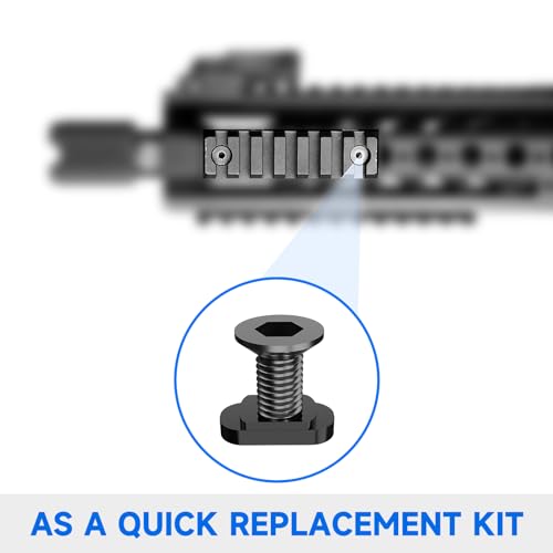 24 PCS Mlok Screws and Nuts Replacement Sets, M-Lok Rail Mount Screws & T-Nuts Accessories with Allen Wrench