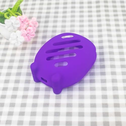 Cartoon Silicone Protective Case for Clip 5 Portable Bluetooth Speaker, Soft Shockproof Skin Cover Anti-Scratch Sleeve Accessory (Purple) - color: purple