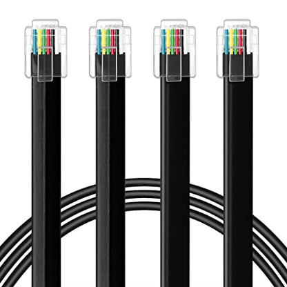 NECABLES 2Pack RJ12 Cable 10ft Telephone Cord Phone Cable - 10 Feet | RJ12 6P6C Male to Male Straight Wired for Both Data and Voice Use Black - size: 10 feet