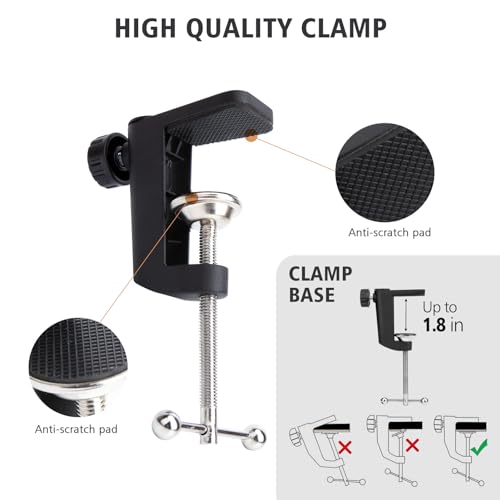 SUNMON HyperX QuadCast Boom Arm - Red Boom Arm for Hyper x QuadCast with Red QuadCast Pop Filter, Sound Insulation and Noise Reduction, HyperX QuadCast Microphone Arm with 3/8" to 5/8" Adapter