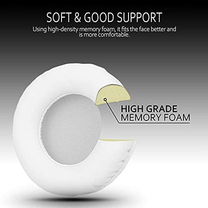 Universal Replacement 75mm Earpads for Sony, ATHAKG, HifiMan, Philips, Fostex, JVC, Pioneer On-Ear Headphones (List Inside) Headphone Earpads Cover White & Grey - color: White & Gray