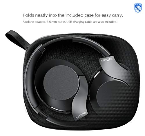 Philips PH805 Active Noise Canceling (ANC) Over Ear Wireless Bluetooth Performance Headphones w/ Hi-Res Audio, Comfort Fit and 30 hours of playtime (TAPH805BK) - style: ANC | 30 hrs batt