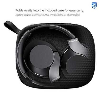 Philips PH805 Active Noise Canceling (ANC) Over Ear Wireless Bluetooth Performance Headphones w/ Hi-Res Audio, Comfort Fit and 30 hours of playtime (TAPH805BK) - style: ANC | 30 hrs batt