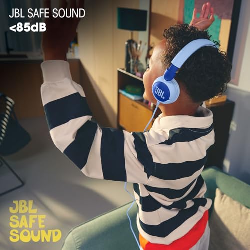 JBL Junior 320 Kids Headphones, Wired, Volume-Limited - Purple | Designed For School And Travel With Built-In Mic, Foldable Design, 3.5Mm Jack, Comfortable Fit And Customizable Stickers - color: Purple