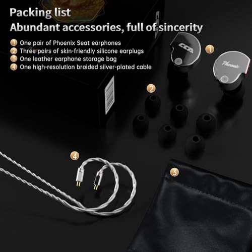 CCA Phoenix in-Ear Wired Earphones with Microphone, Dual Magnet Dynamic Driver Headphone with HiFi Sound, Full-Metal Professional Earbuds for Gaming/Audiophiles/Music (TypeC+Mic)