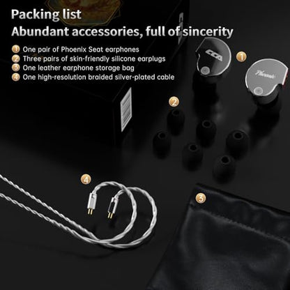 CCA Phoenix in-Ear Wired Earphones with Microphone, Dual Magnet Dynamic Driver Headphone with HiFi Sound, Full-Metal Professional Earbuds for Gaming/Audiophiles/Music (TypeC+Mic)