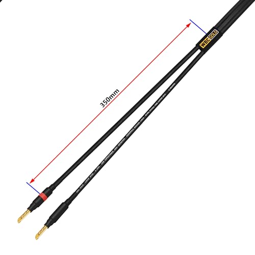 WORLDS BEST CABLES 10 Foot WBC-GOLD-LOCAP-SPKR-10 AWG - Low-Capacitance - Low-Inductance - High Purity OFC - Audiophile HiFi Speaker Cable Pair with Eminence Gold Banana Plugs