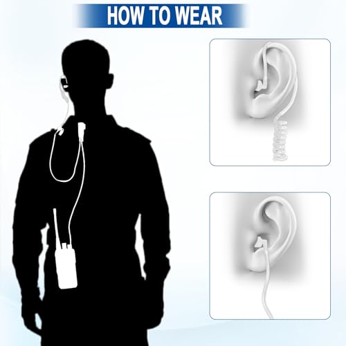 5 Pack AVPH3 Surveillance Earpiece with PTT/VOX Mic for Midland GTX1000