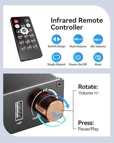 Bluetooth 6.0 Receiver, Hi-Fi Adapter with Wireless Long-Range Low-Latency, Suitable for Home Audio Music Streaming Stereo Systems/Home Speakers, Featuring AUX 3.5mm/RCA, USB Playback