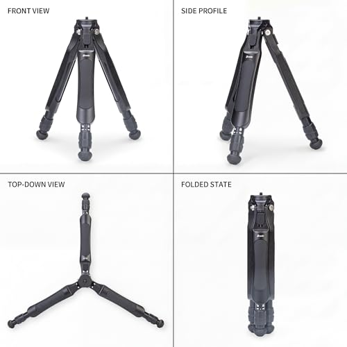 Zeadio Adjustable Camera Tripod, Portable Aluminum Tabletop Travel Tripod, 3-Stage Height Adjustable, 5kg Load Capacity, with 1/4" Mount for DSLR, Gimbal, Smartphone, Action Camera etc - style: Adjustable Version