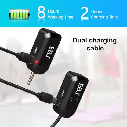 EBJ 2.4G Wireless Headset Mic and Handheld Mic 2 in 1, 30m Stable Transmission, Dual Type-c USB Charging, Compatible with Speakers, Voice Amplifier, PA System (KX-620-1)