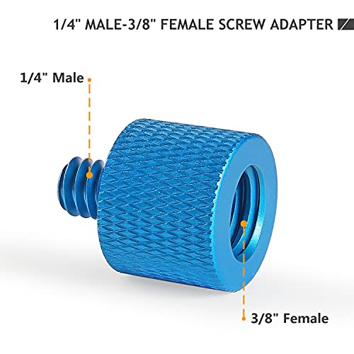 1/4 to 3/8 & 3/8 to 1/4 Camera Screw Tripod Adapter | Male to Female Screw for Camera, Mount, Monitor - color: Blue