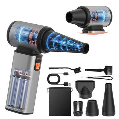 Compressed Air Duster - 130000 RPM Powerful Electric Air Duster, Multi-Gear Adjustable Canned Air, Fast Charging Duster for Computer, Keyboard, Home, Outdoor Duster