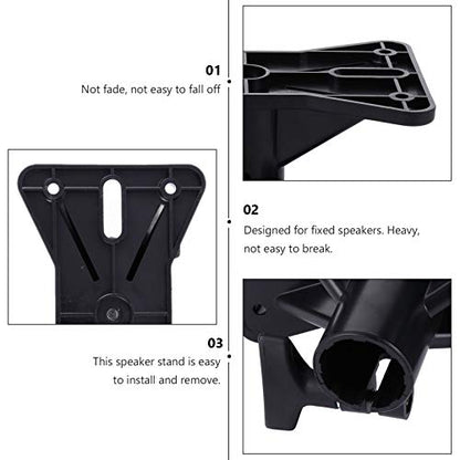 EXCEART 2PCS Speaker Mounting Clamp Bracket, Heavy Duty 50KG Load PA Speaker Adapter for Light Stand/Tripod, 35mm Compatible Pole Mount for Studio, Stage, Home Theater (Black)