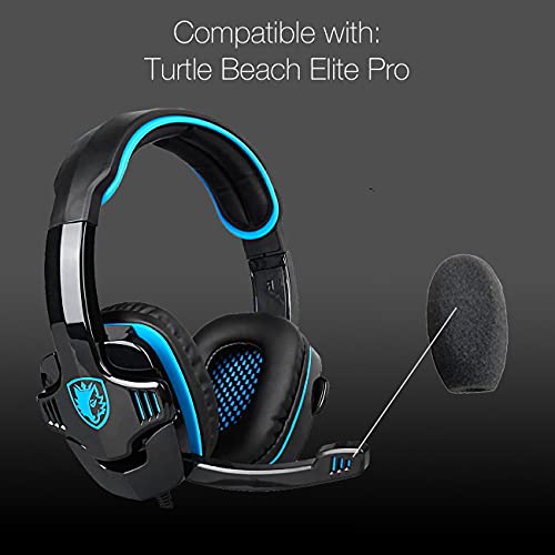 Foam Microphone Windscreens Covers 2 Pack I Compatible Gaming Headphones Mic - Turtle Beach Recon, Elite Pro, Sades SA708, Logitech Prodigy, Kotion G2000 by Global Teck - color: 2-Pack (Black)