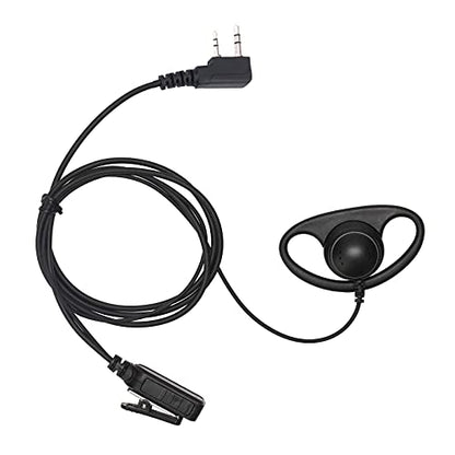 Earpiece Surveillance Kit Compatible with BaoFeng, BTECH, Kenwood Walkie Talkie with PTT Mic Headset Accessories (D-Shaped) - style: D-shaped