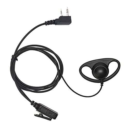 Earpiece Surveillance Kit Compatible with BaoFeng, BTECH, Kenwood Walkie Talkie with PTT Mic Headset Accessories (D-Shaped) - style: D-shaped