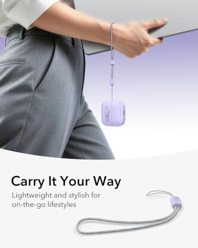 ESR for AirPods 4 Case, Compatible with MagSafe, Pulse Series, Purple | Compatible with AirPods 4 Generation Case (2024)(USB-C), Magnetic Lid Lock, Drop-Proof Protection Cover with Lanyard - color: Purple, size: AirPods 4 Case