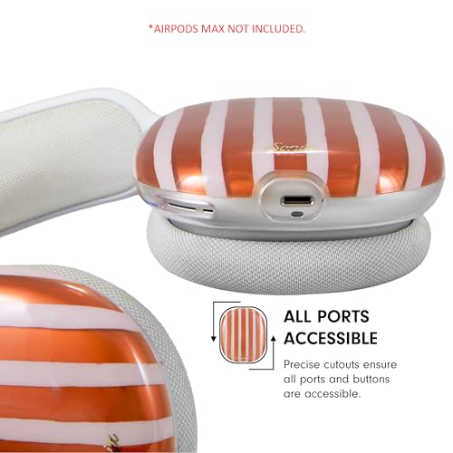 Sonix Protective Case for AirPods Max Headphones - Stylish TPU Hard Shell Ear Cup Covers | Abstract Stripe Pumpkin - color: Abstract Stripe Pumpkin