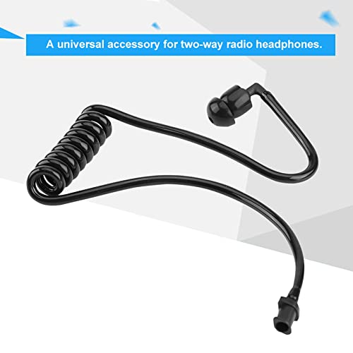 Zerone Replacement Coiled Acoustic Tube for Two-Way Radio Audio, 5Pcs Headset Walkie Talkie Coiled Earpiece Tube with Ear Tips Black