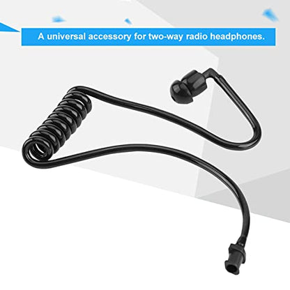 Zerone Replacement Coiled Acoustic Tube for Two-Way Radio Audio, 5Pcs Headset Walkie Talkie Coiled Earpiece Tube with Ear Tips Black
