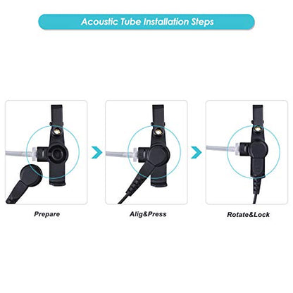 Walkie Talkie Earpiece w Mic 2.5mm 1-Pin Compatible with Motorola Talkabout | Two-Way Radio Headset with PTT Covert Air Acoustic Tube
