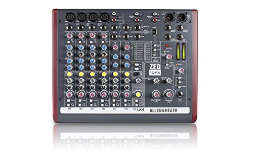 Allen & Heath ZED-10FX 10-Channel Analog Mixer with Onboard FX & USB I/O | 2 Mic/Line/DI, 3 Stereo Line, Onboard FX and USB I/O AH-ZED-10FX