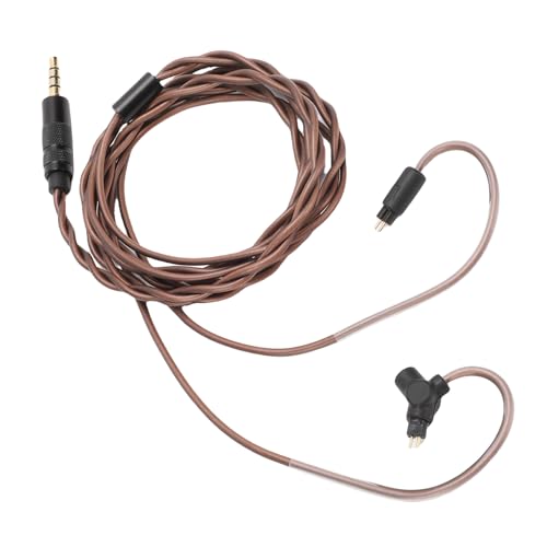 Zopsc Replacement Earphone Cable, 2 Pin 0.78mm Plug Gold Plated Earbuds Wire for IEM Earphones with Detachable Microphone for Music, Gaming