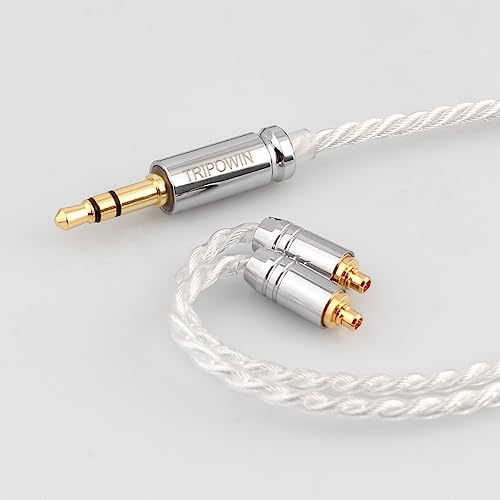 Linsoul Tripowin Solstice 26AWG Silver-Plated Copper HiFi IEM Cable for in Ear Monitor, Audiophile(MMCX) | for in Ear Monitor, HiFi Wired Earbuds, Gaming IEM, Audiophile& Musician Use, MMCX - size: MMCX