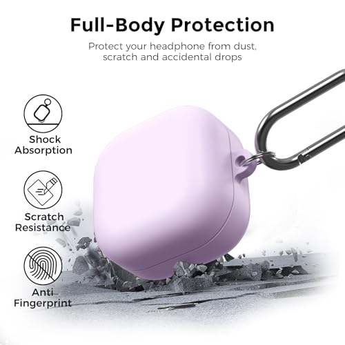 AhaStyle Silicone Case for Samsung Galaxy Buds4 and Galaxy Buds4 Pro (2026) | Skin-Friendly Soft Touch, Full Protection, Shockproof, Wireless Charging, Galaxy Buds4 Series Accessories, for Men Women - color: Galaxy Buds4/Buds4 Pro, Lavender