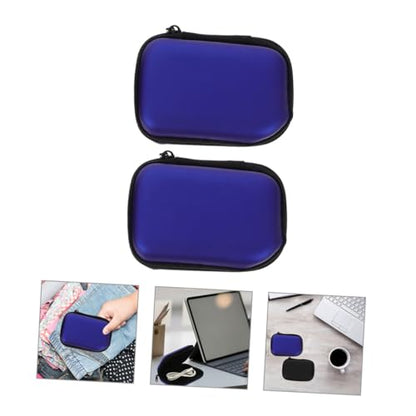 STOBOK 2pcs Portable Cable Organizer Case Compact Earphone Storage Bags for Travel Zipper Design Protective Small Headphone Holder for Office Home Outdoor Use