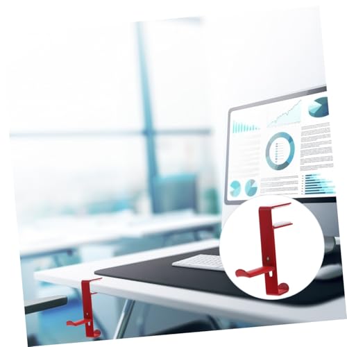 POPETPOP Headphone Hanger Bracket Hanger Holder Earphones Hook Headphones Headphone Stand Clamp Headphone Mount Stand Headset Hanger Mount Headphone Supporting Bar Headset Stand Alloy Red - color: Red