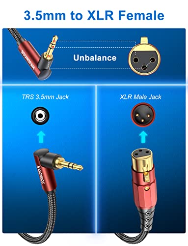 3.5mm to XLR Female Microphone Cable 16 Feet - color: XLR Female e to 3.5MM, size: 16 Feet