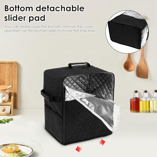 US Stand Mixer Storage Bag Nylon Blender Dust Cover with Removable Slider Cushion Waterproof Blender Storage Bag Lightweight Easy to Use Stand Mixer Dust Cover Suitable for Kitchens(L,black) - size: L