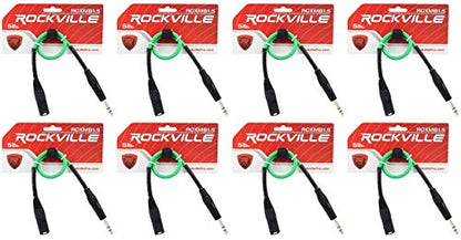 Rockville RCXMB1.5G Green 1.5' Male REAN XLR to 1/4" TRS Cable, 8-Pack