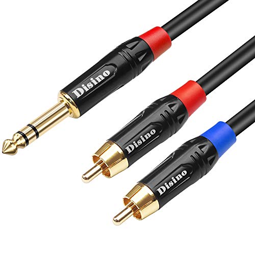 RCA to 1/4 Insert Cable, 6.35mm TRS Male to Dual RCA Audio Y Splitter Cable - 3.3 FT / 1Meter - size: 3.3 Feet
