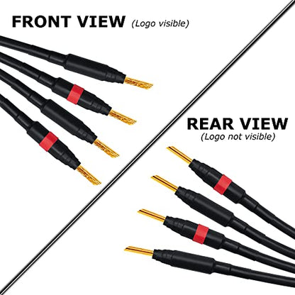WORLDS BEST CABLES 5 Foot WBC-GOLD-LOCAP-SPKR-12 AWG - Low-Capacitance - Low-Inductance - High Purity OFC - Audiophile HiFi Bi-Wire Speaker Cable Pair with Eminence Gold Banana Plugs - size: 5 FT