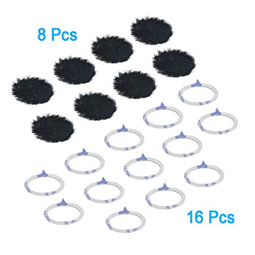 YOUSHARES Camera Mic Windscreen, 8 PCS Fur Wind Muff Wind Cover for DSLR Built-in Microphone Outdoor Wind Filter