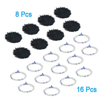 YOUSHARES Camera Mic Windscreen, 8 PCS Fur Wind Muff Wind Cover for DSLR Built-in Microphone Outdoor Wind Filter