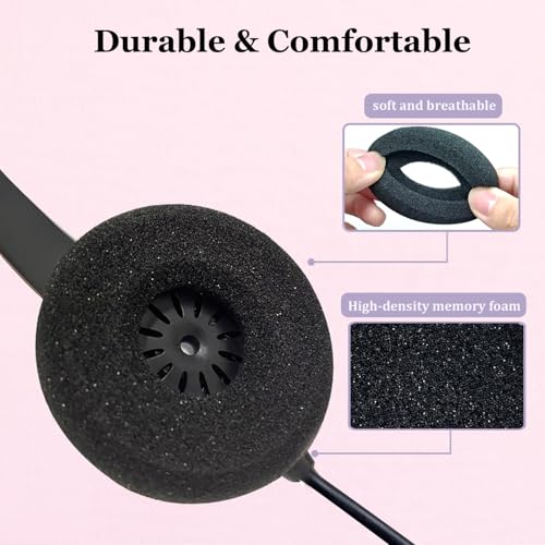 Plantronics Headset Ear Cushions Foam Replacement Ear Pad (2 Pack) | Headphone Earpads for Plantronics Blackwire C320 3320 3210 3220 HW251N HW261N HW510 HW520 Jabra PRO 930 Office Phone Headset