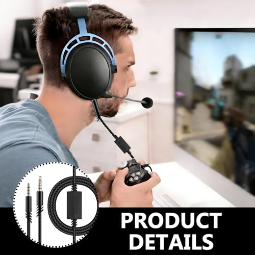 Detachable Gaming Headset Cable Replacement, 3.5mm(1/8") Nylon Braided with Inline Mute Switch Volume Headset Cable Compatible with Astro (Type 4)