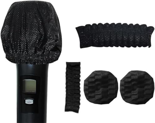 Disposable Microphone Cover 100 Pieces, Non-Woven, Clean Odor Free Filter, Portable Karaoke Microphone Protective Cap