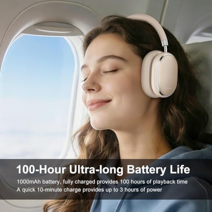 Srhythm NiceComfort 95 Adaptive Noise Cancelling Headphones Wireless | Bluetooth with Spatial Audio,Transparency,ENC,HD Sound,Low Latency for Gaming,Slim Headphones Lightweight - color: Champagne Gold